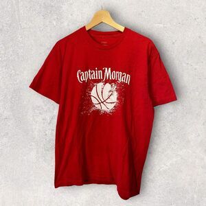 Captain Morgan Modern Basketball‎ Men's Graphic T Shirt Red Size Large